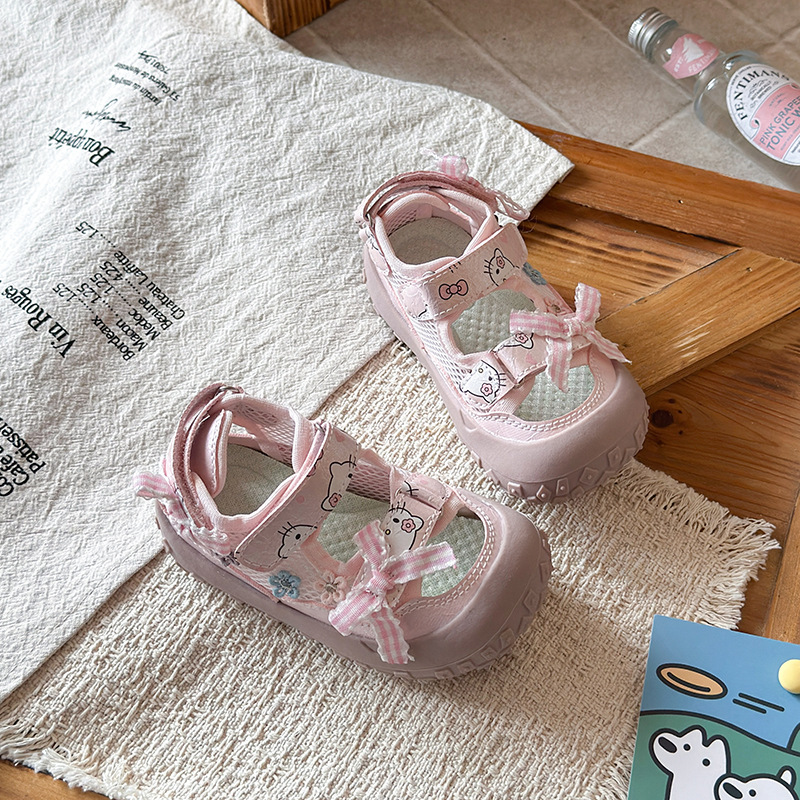 Zapatos deportivos de encaje de arco para niños primavera y verano 2026 nuevos zapatos de entrenamiento de moda para niñas multifuncionales zapatos de malla image 5