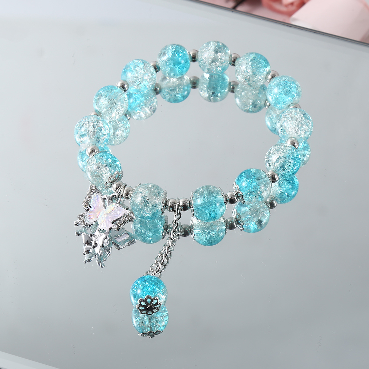 Elegant Sweet Butterfly Glass Beaded Bracelets Wholesale display picture 8