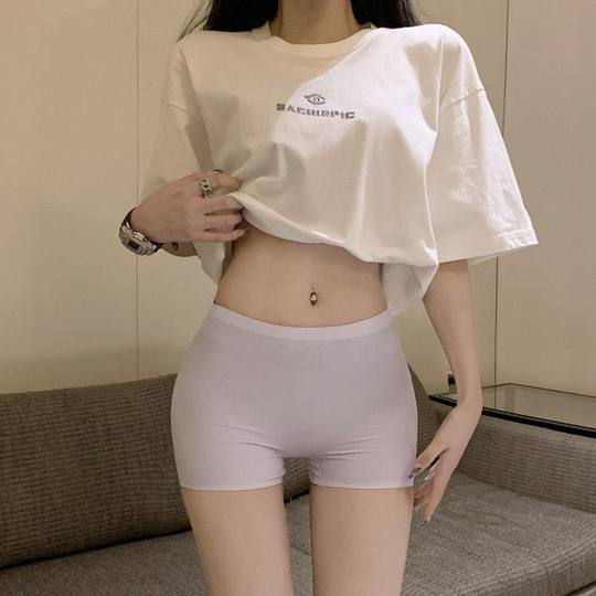 Summer Mid-waist Safety Pants Belly-closed Breathable Boxers Ice Silk Seamless Underwear Anti-light Leggings Women's Boxers
