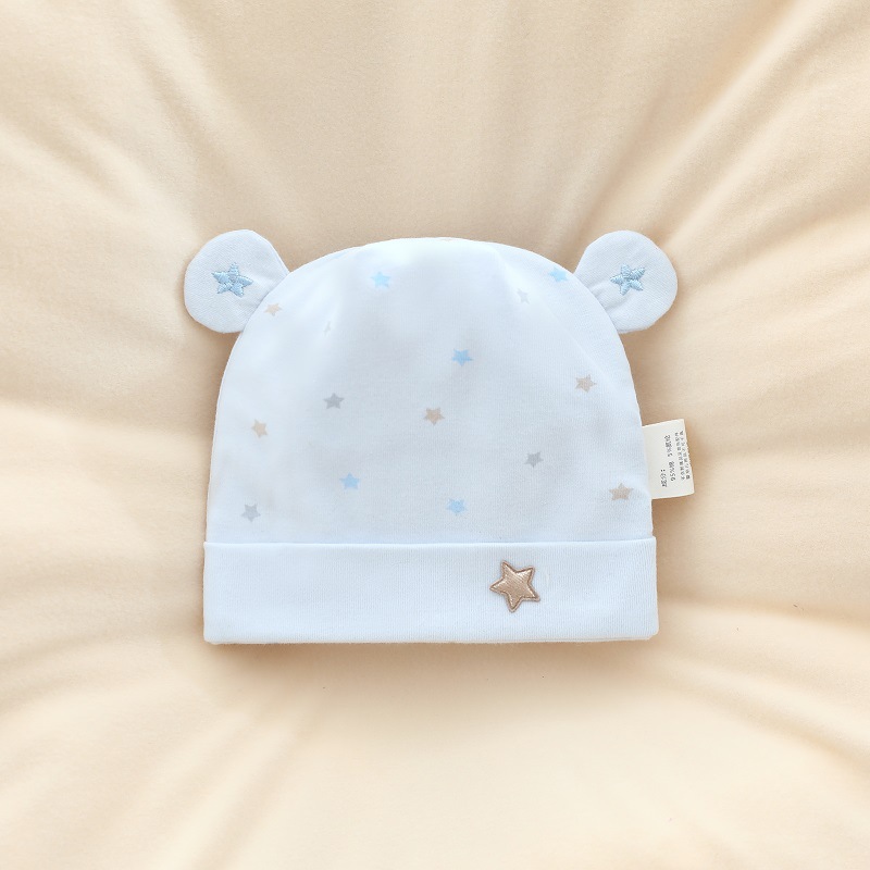 0-3 Months Newborn Baby Hat Class A Spring and Autumn Cotton Double-Layer Summer Fetal Hat Fontanelle Hat for Boys and Girls