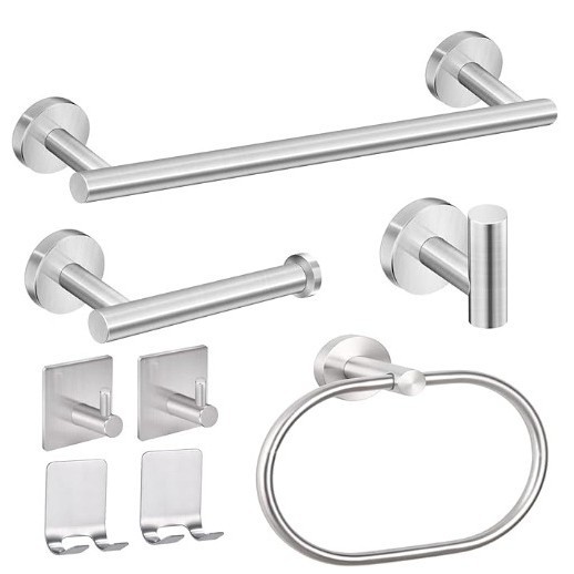 Cross-border 304 acero inoxidable baño conjunto para Amazon hardware gancho toallas anillo conjunto de oro