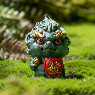 Factory-Made Chinese-Style Green Sandstone Four Auspicious Beasts Creative Home Decor Micro-Landscape Fish Tank Decoration Xuanwu Must-Have Ornament