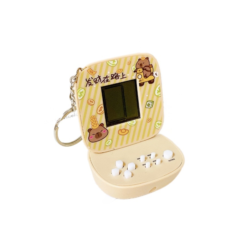 Juegos portátiles creativos de descompresión delfines de agua cámara de proyección llavero tapa de flip bolso de computadora de juegos de computadora colgante