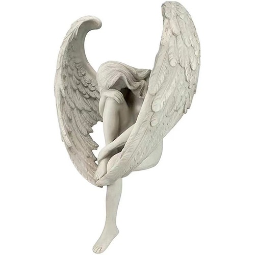 Cross-border staircase angel resin craft ornaments garden statue leg hugging angel home wall decoration ornaments wholesale