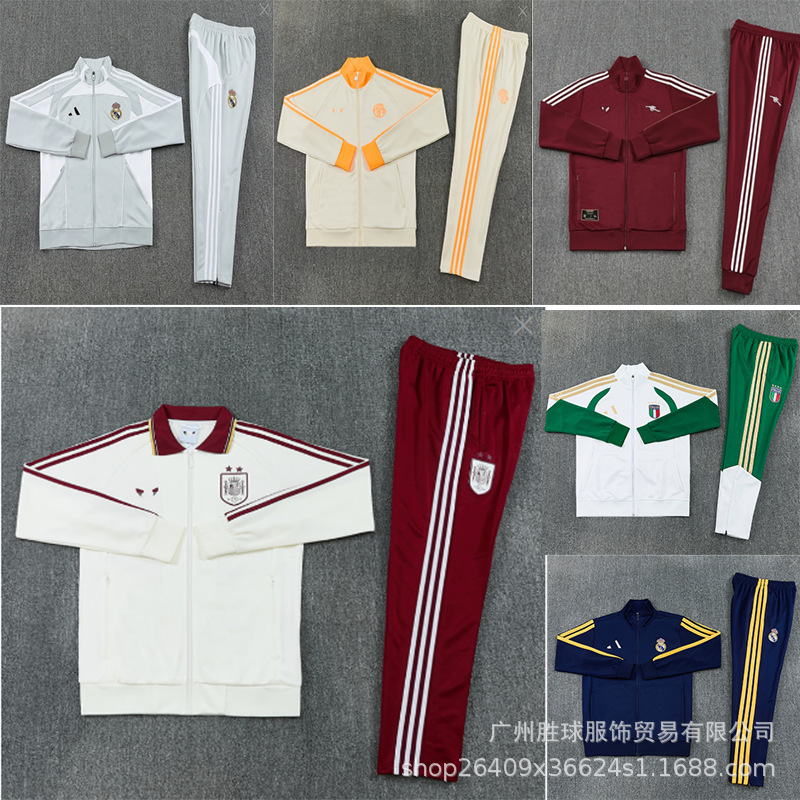 2627 High-End Version Chelsea Real Madrid Roma Retro Long Zipper Jacket Football Uniform Set 2627 High-End Version Chelsea Real Madrid Roma Retro Long Zipper Jacket Football Uniform Set