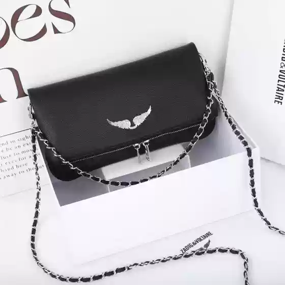 2025 ZV New Women's Envelope Bag with Rhinestone Chain Crossbody Versatile Commuter Shoulder Bag