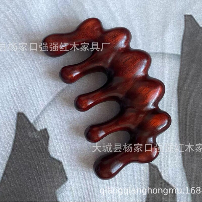 紫檀八歯厚い木製マッサージ櫛卸売サイ角紫檀マッサージ櫛中国風ヘッドマッサージ木櫛|undefined