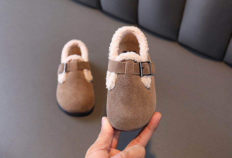 Barns bomullsskor plyschisolering vinterpäls och bönor tjejer med prinsessskor,_voghion.com