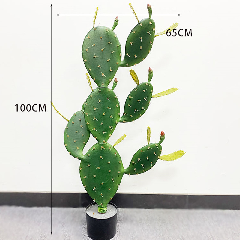 Simulación nórdica Planta verde Pilar de hadas Cactus grande piso interior sala de estar ropa tienda decoración de ventana