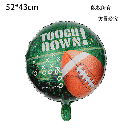 Juego de rugby temático globo casco trofeo de rugby post de portería decoración deportivo diseño de globo de aluminio