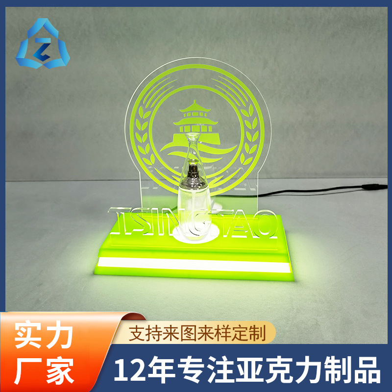 厂家供应 带LED灯亚克力啤酒饮料可乐红酒展示柜 亚克力灯箱