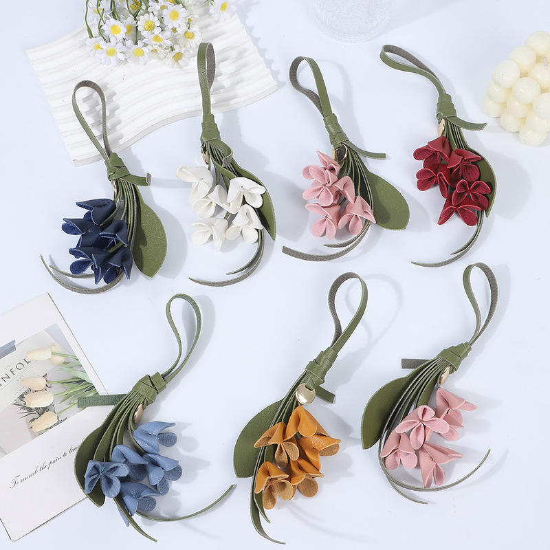 European and American Style New Fashion Golden Osmanthus Keychain Pu Cute Bag Pendant High-End