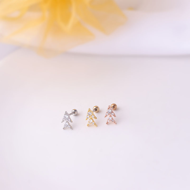 Ear Cartilage Rings & Studs Geometric 316 Stainless Steel  Copper Plating display picture 3