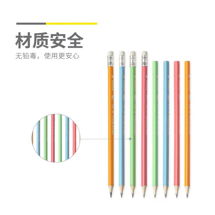 Marco Dreamers HB/2B triángulo de cuero lápiz tarjeta paquete no tóxico antideslizante fácil de sostener lápiz para niños estudiantes de primaria