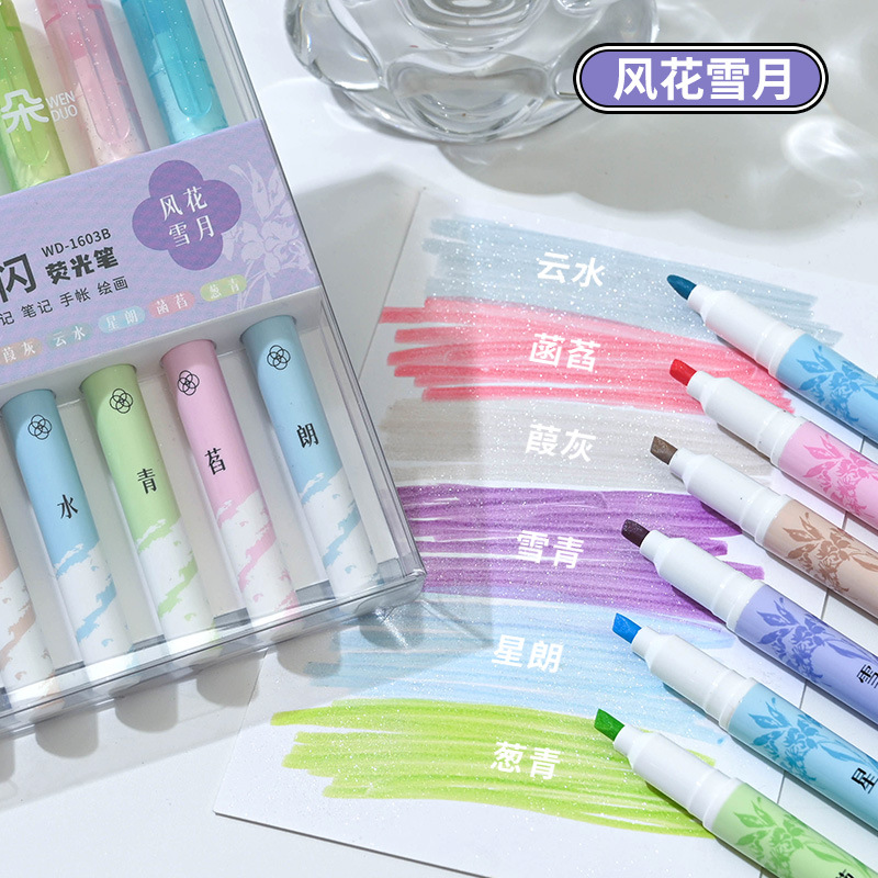 El conjunto de resaltadores de flash en un alto valor de color de puntuación