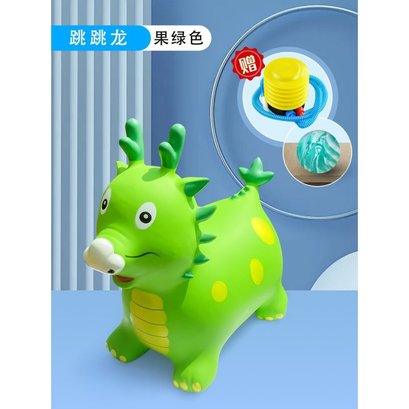 Green inflatable bouncy ball for jumping