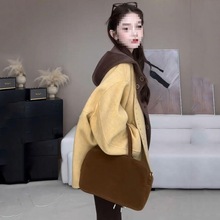 感连帽黄色双面呢毛呢外套女年秋季新款休闲短款呢子大衣