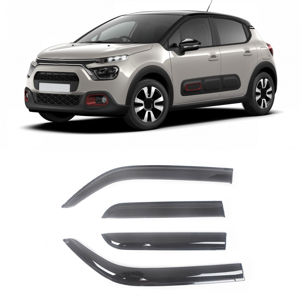 Citroën Window Visors for Citroën C4 Hatchback 2010-2018 (Rain shield) - for-citroen-c4-hatchback-2010-20184pcs