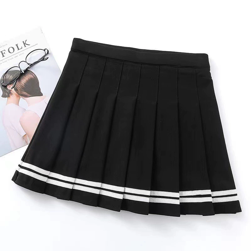 Pleated skirt, high-waist Korean style A-line with colored protective underwear, autumn mini