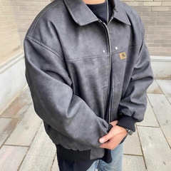 国境を越えた高バージョンcarhカハメラードアメリカのレトロな革服ジッパージャケットのゆるいカップル