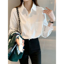 白色衬衫T恤女JK制服2025春夏新款中长款休闲长袖衬衣防晒上衣薄