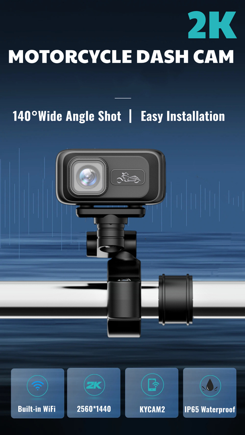 Cross-Border New Cycling Recorder Hd 2K Motorcycle Electric Bicycle Recorder Wifi Mobile Phone Interconnection