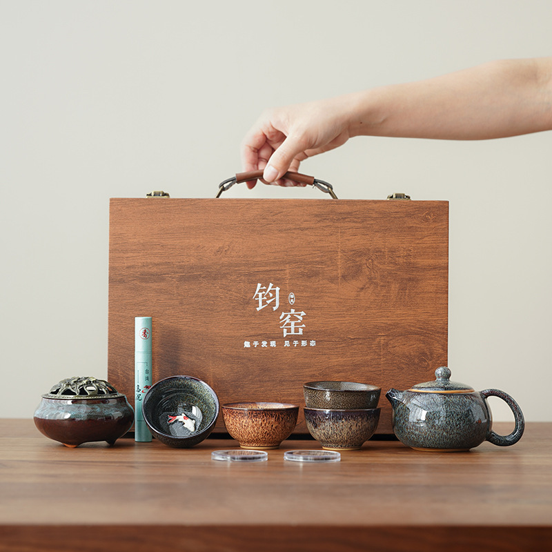 高級文化創造紫禁城カンフー茶セットティーカップギフトボックスセット高齢者や教師へのホリデービジネスギフトとして|undefined