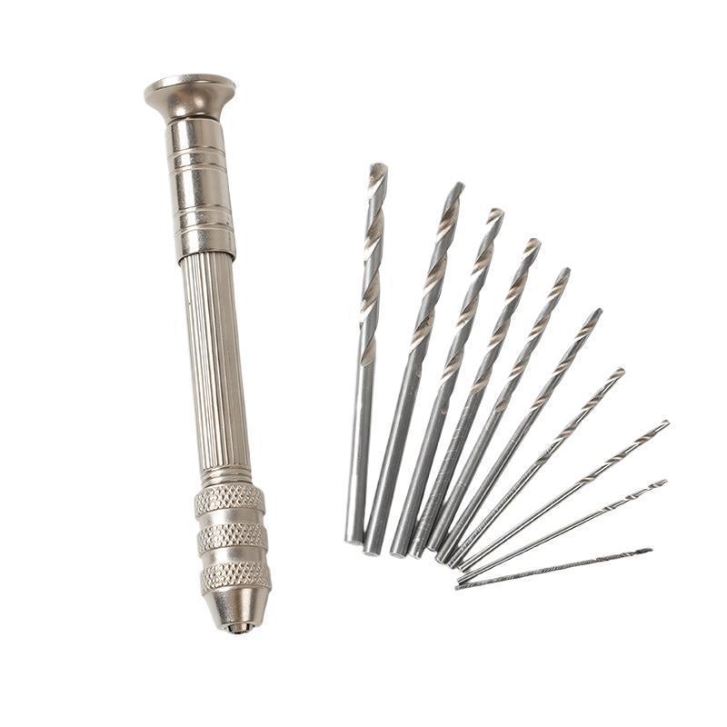 迷你打孔钻0.8-3.mm手动打孔器四头拿子核桃模型打眼工具手捻钻