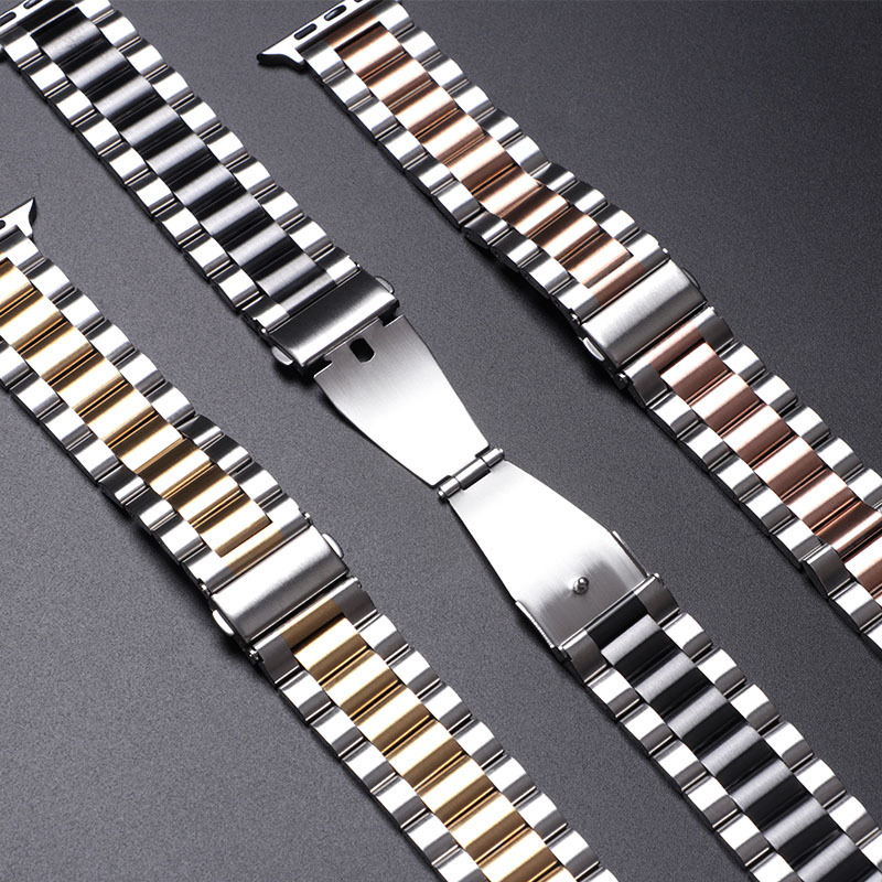 210g Weight Stainless Steel, Steel Belt Strap Material Watch band Classification 304 Stainless Steel, Metal Material Solid Color, Apple Pattern Elegant Style Elegant Solid Color Apple Stainless Steel Steel Belt Watch Band 1