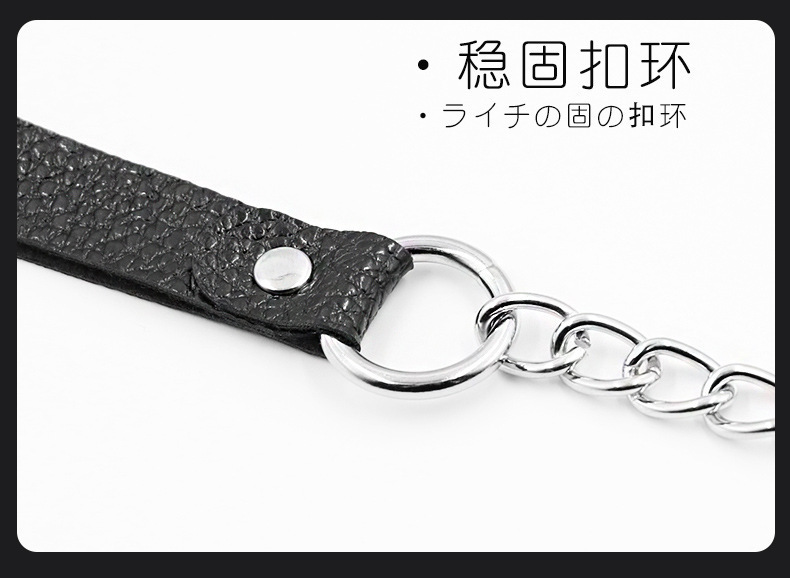 Bondage Collar and Lead Set in Leather for Adult Couples — detail image 14