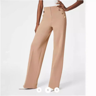 2024 Explosions Amazon Independent Station High Elastic Button Wide Leg Slim Pants Leggings