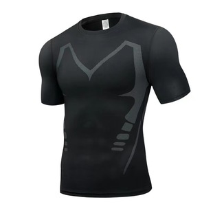 European and American Cross-Border High-Elastic Fitness Clothing Men's Tight-Fitting Quick-Drying Basketball Clothing Moisture-Wicking Running Long-Sleeved Factory Direct Sales