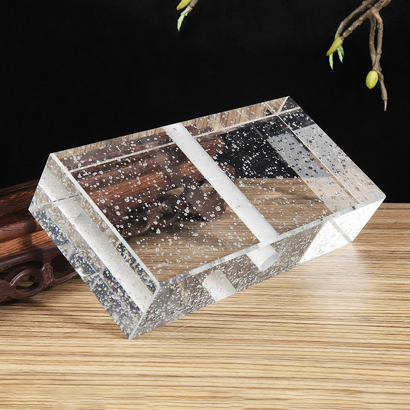 Transparente de doble cara ladrillo de cristal ladrillo de burbuja cuadrada puerta de entrada pared de mampostería ladrillo de cristal sólido ladrillo de cristal ladrillo de vidrio