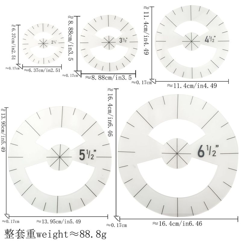 アパレルデザイン定規 アクリル90 ° 特殊形状縫製パッチワーク定規、布をカットするためのダブルストリップ定規、パッチワークテンプレートコレクション|undefined
