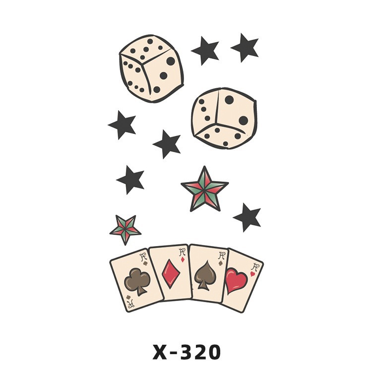 Arco de flor pequeña pegatinas de tatuaje fresco 3D dibujos animados transfronterizo Henna rosa impermeable texto en inglés pegatinas de tatuaje