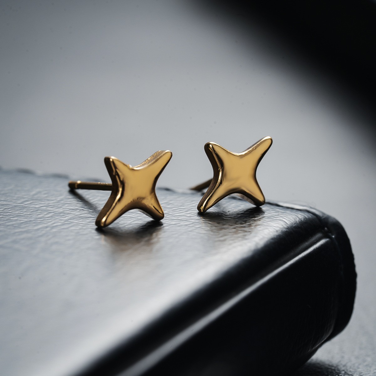 X118-B (Golden Cross Star Earrings)