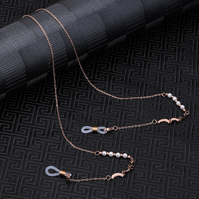 Colgar el cuello de la cadena de gafas de diamante de moda cadena de alta calidad transfronteriza acero baht mantenimiento de color diseño original gafas de sol cadena mujer image 12