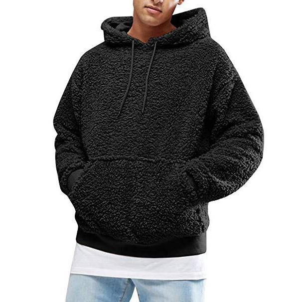 Herrenbekleidung Herren Herbst und Winter neue Plüsch Plüsch Kapuze beliebte Sweatshirt Männer_voghion.com
