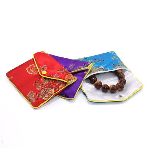 Portable snap bag brocade antique jewelry earring storage bag hand-embroidered ring necklace girl jewelry bag