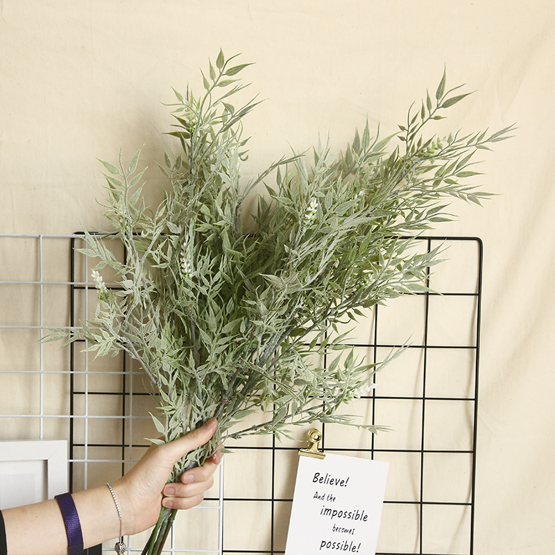 INS風楓葉竹葉尤加利配草仿真花廠家家居裝飾婚慶植物假花MW56601