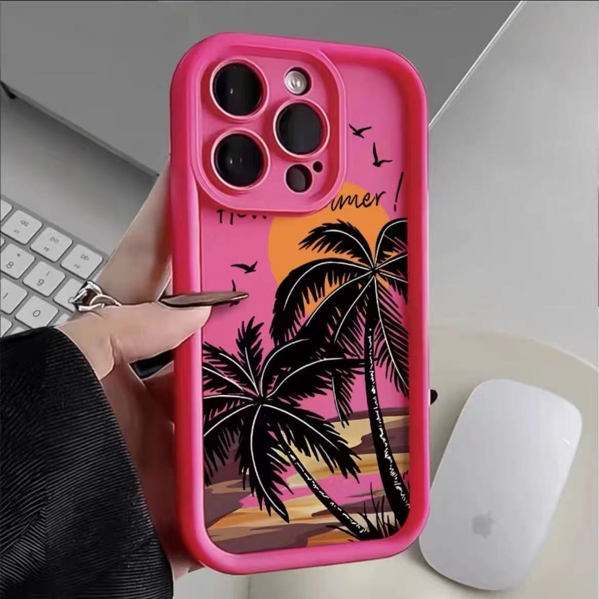 Sunset Coconut para iPhone 16pro funda para teléfono móvil Apple 15 anti-caída 14 Europa y América 13promax nuevo 12x