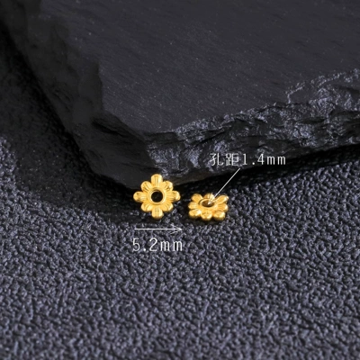 Electroplated with 24K Gold Personalized: Zərgərlik ara hissələri - square-sunflower-spacers-about-6-piecesgram