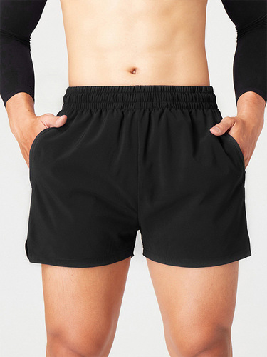 Summer Men's Sport Shorts Outer Wear American Thin Quick-Dry Pants Men Invisible Zipper Pouch Track Training Three-Piece Shorts