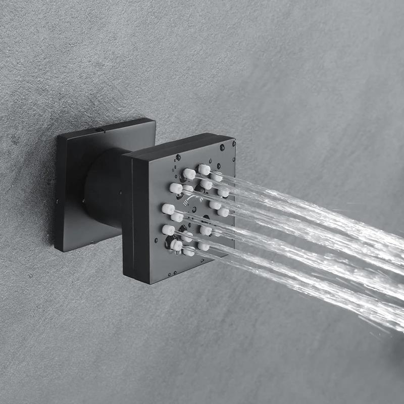 德国小花洒头增压喷头全铜圆形方形侧喷  暗装入墙式花洒墙出花洒