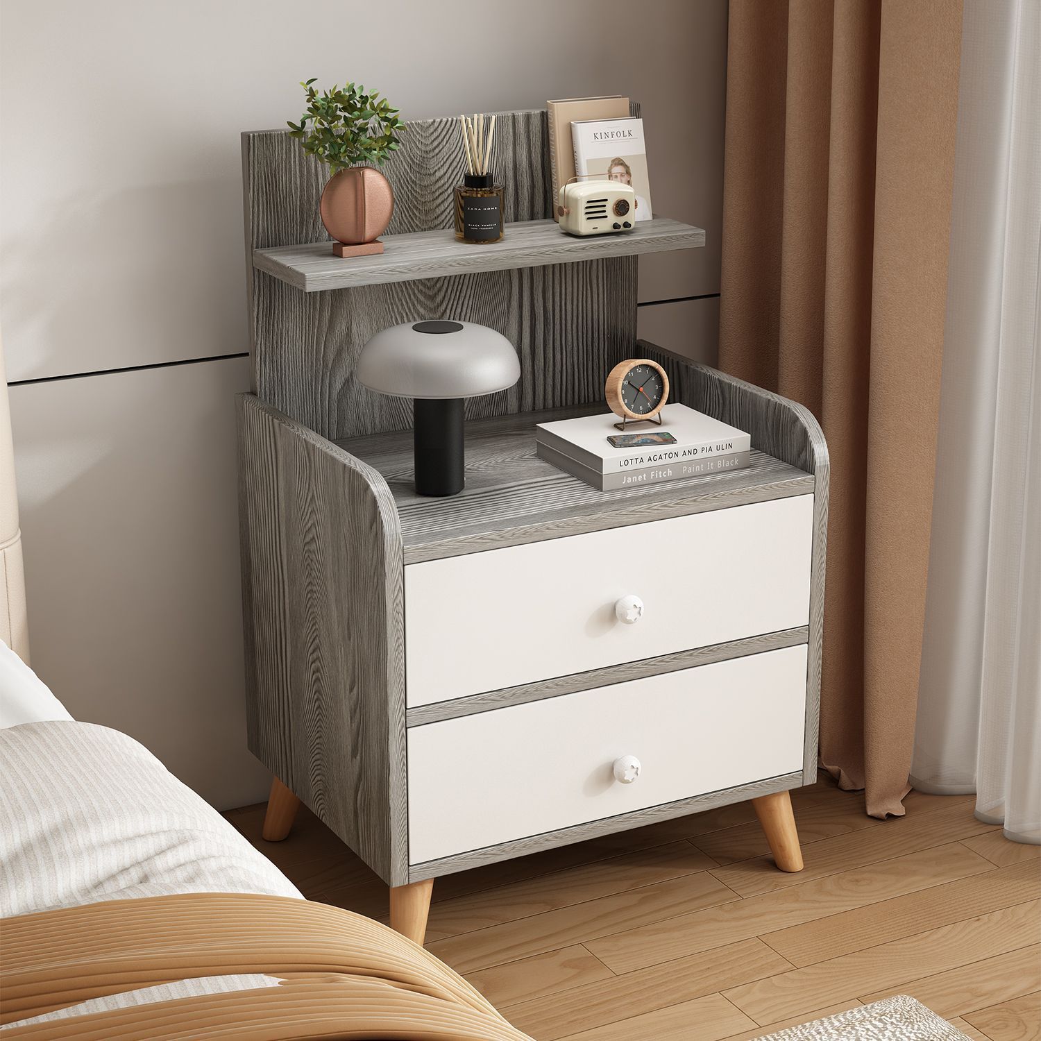 Bedside Table Bedroom Bedside Storage Cabinet Simple Modern Small Apartment Storage Cabinet Bedside Cabinet Storage Cabinet Rental House
