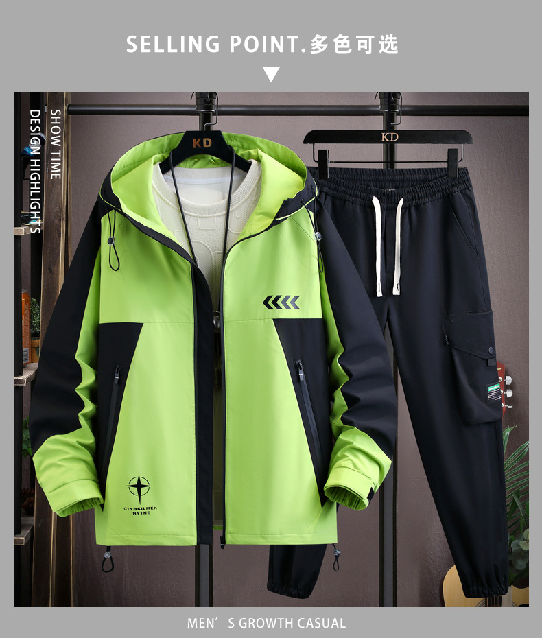 Men's autumn and winter plush and thickened work clothes jacket with a trendy contrasting color patchwork casual winter_voghion.com