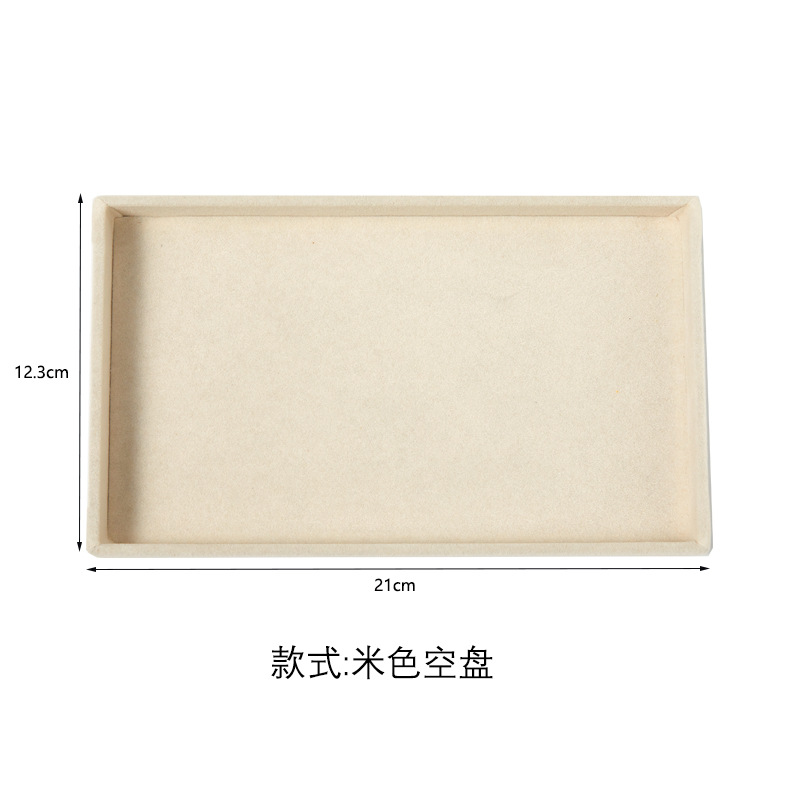 Bandeja de almacenamiento de joyas Bandeja de franela Pendientes Anillo Collar Caja de almacenamiento Caja de joyería Soporte