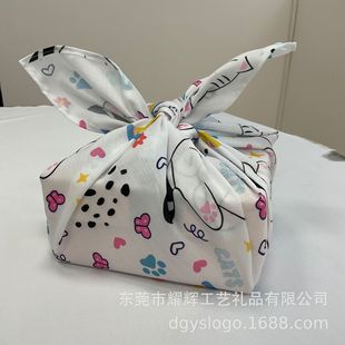 Customized Japanese Bento Wrapping Cloth Square Towel Handkerchief Furoshiki Cute Cat Print Gift Box Wrapping Cloth Souvenir
