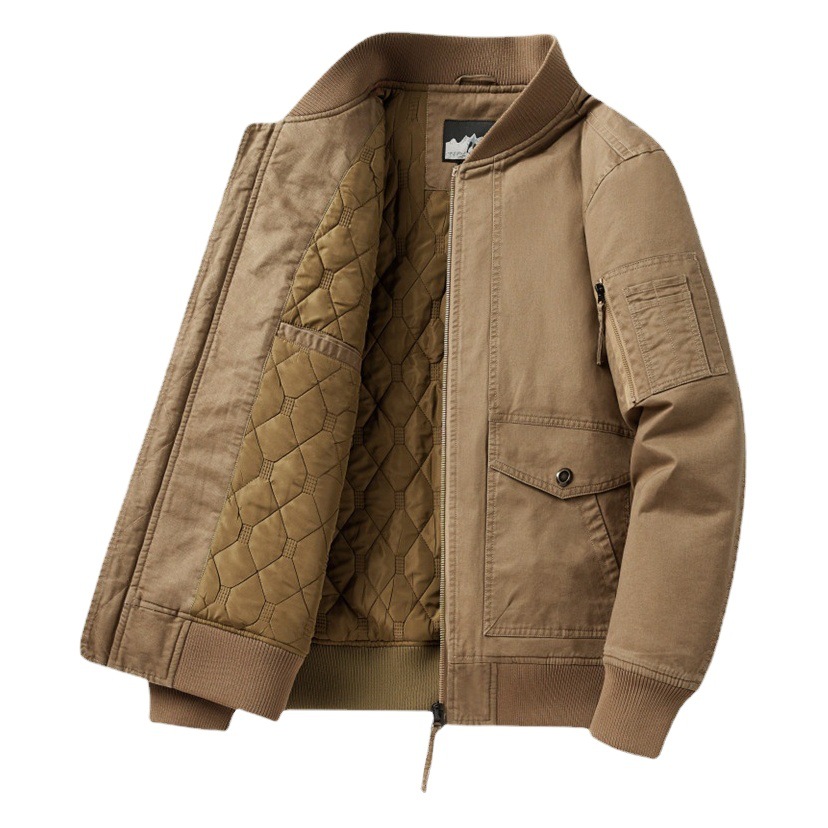 Otoño e invierno nuevos hombres transfronterizos Comercio exterior exclusivo más tamaño abrigo de algodón acolchado forrado de lana engrosado abrigo de hombre abrigo de algodón acolchado de papá