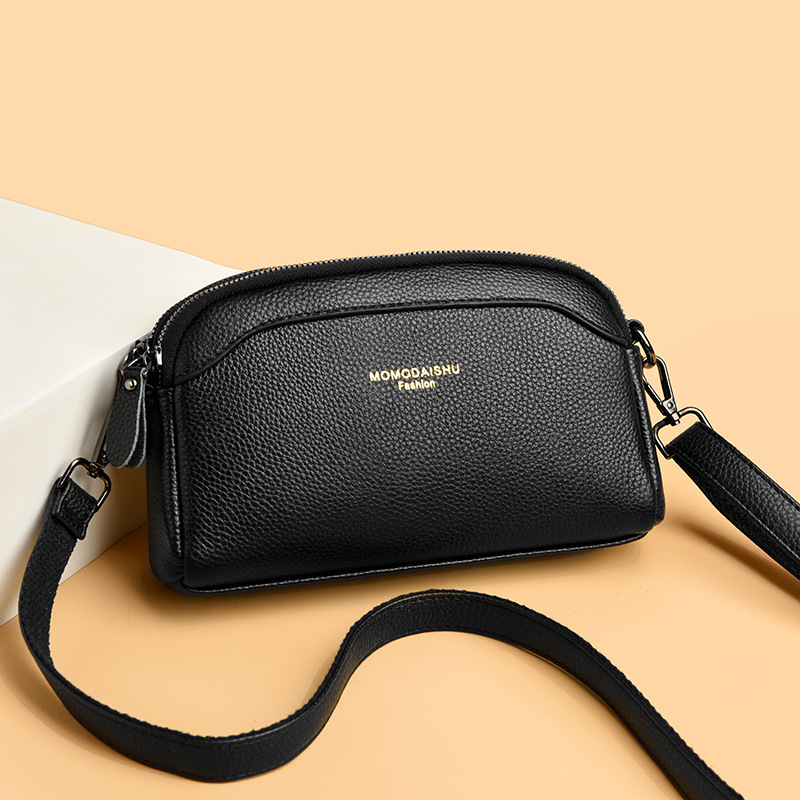 Retro Genuine Leather Small Square Bag Winter Edition Women's Crossbody Bag Simple Versatile Shoulder Bag Luxury Crossbody Bag - Thumbnail 4